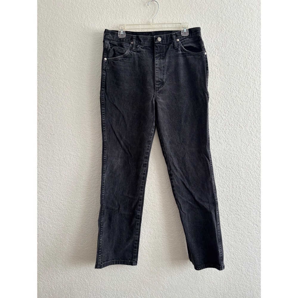 Wrangler Jeans 34x36 Slim Fit Straight Leg Black Denim 933SEWK High Rise Mens